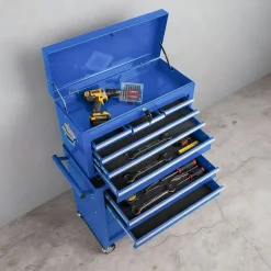 Tectake Gereedschapswagen Met 10 Vakken - Blauw