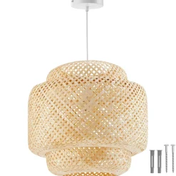 Tectake - Hanglamp Lignea Lux Van Bamboe, In Boho-stijl, 40w - Bruin