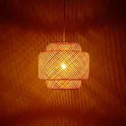 Tectake - Hanglamp Lignea Lux Van Bamboe, In Boho-stijl, 40w - Bruin