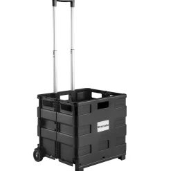 Tectake ® Inkooptrolley - Boodschappen Trolley Opvouwbaar - Zwart
