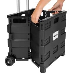 Tectake ® Inkooptrolley - Boodschappen Trolley Opvouwbaar - Zwart