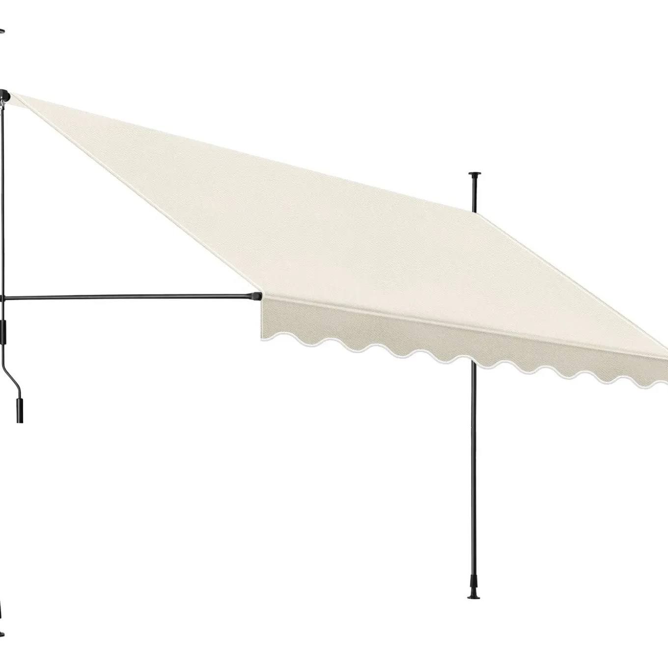 Tectake Klemluifel Met Zwengel, In Hoogte Verstelbaar, 350 X 180 Cm, Beige