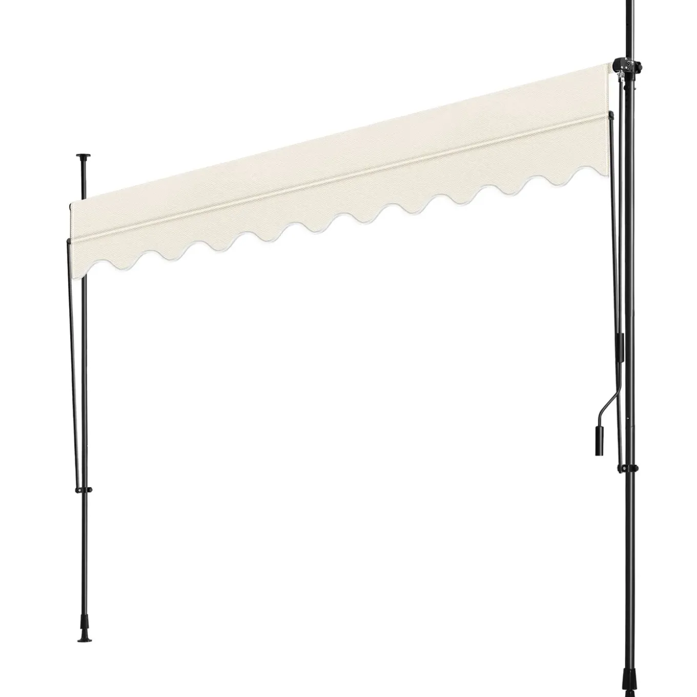 Tectake Klemluifel Met Zwengel, In Hoogte Verstelbaar, 350 X 180 Cm, Beige