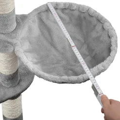 Tectake Krabpaal Fippi 201cm - Met 2 Kattenhuisjes - Grijs/wit