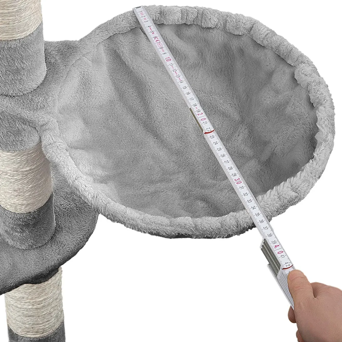 Tectake Krabpaal Fippi 201cm - Met 2 Kattenhuisjes - Grijs/wit