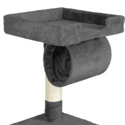 Tectake Krabpaal Marcel 141cm - Met Kattenhuisje - Grijs