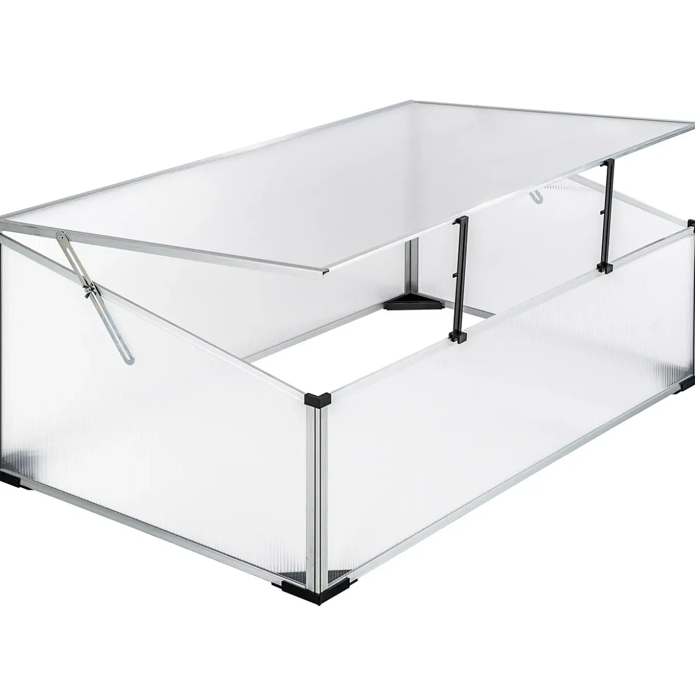 Tectake Kweekbak Van Aluminium Met Vergrendelbaar Dak - Transparant
