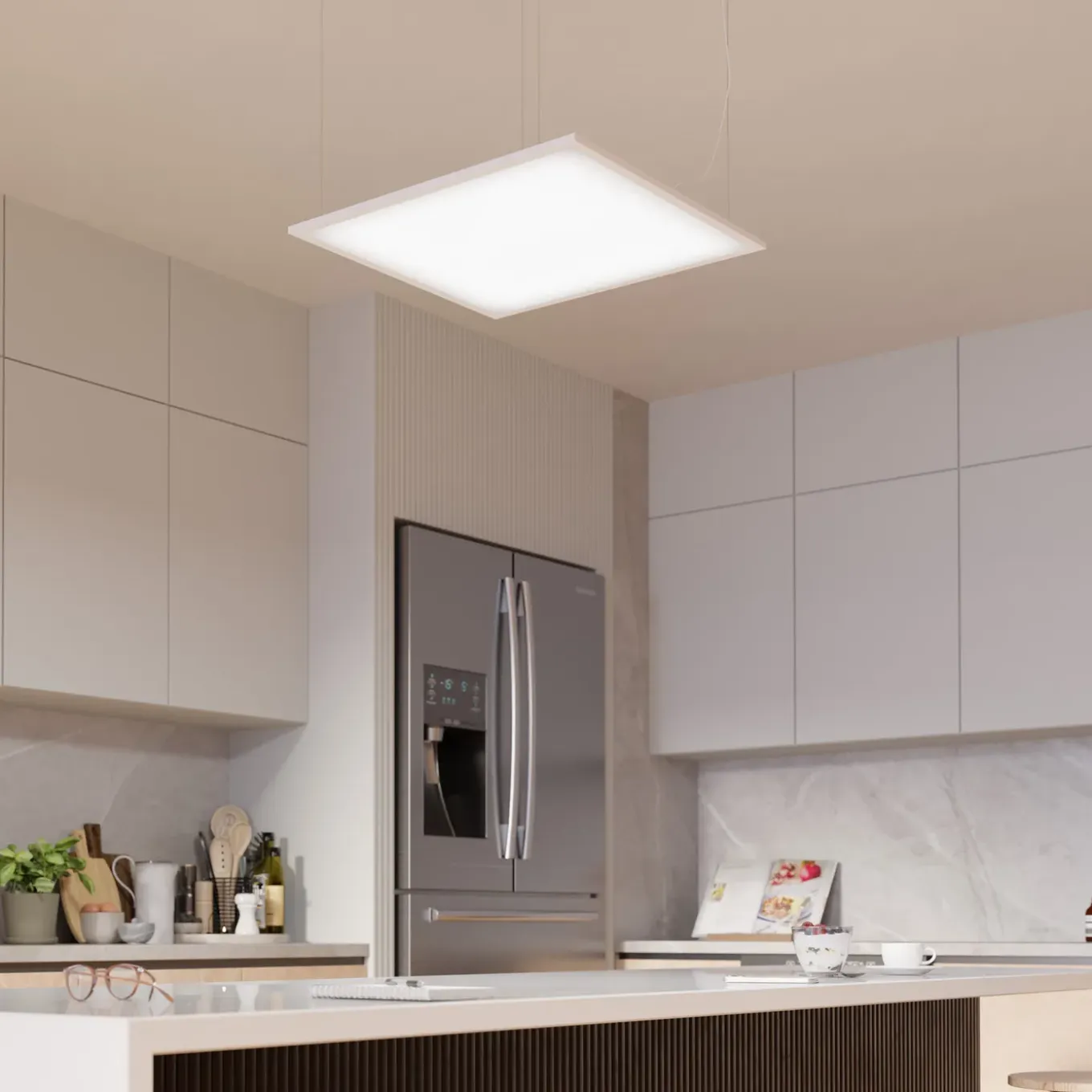 Tectake - Led-paneel Lucerna, Ultradun, Warmwit - Wit