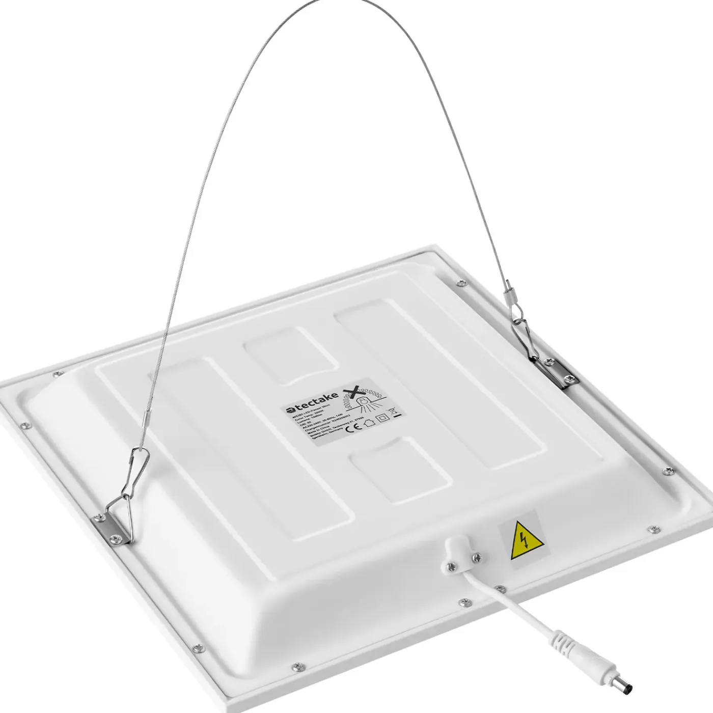 Tectake - Led-paneel Lucerna, Ultradun, Warmwit - Wit