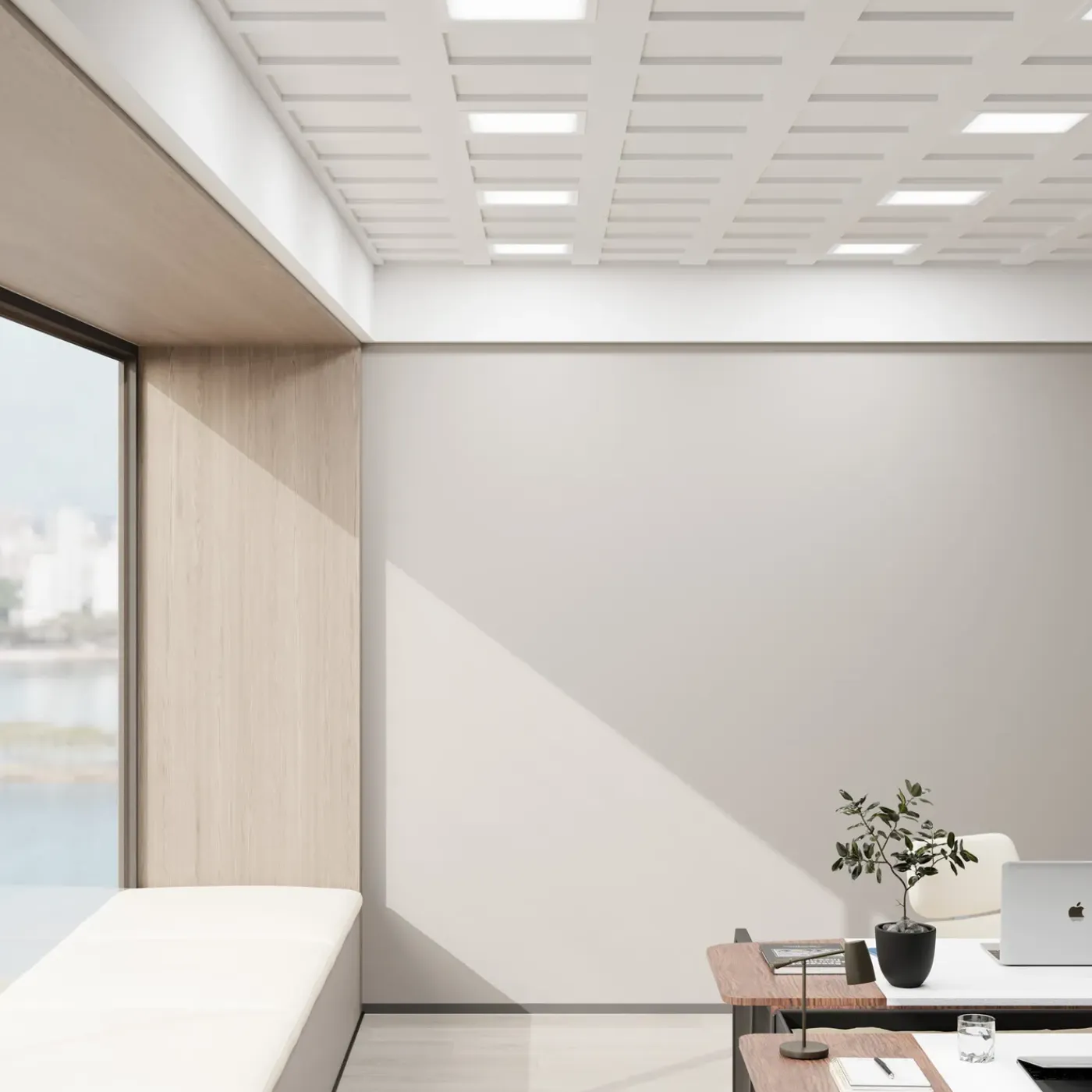 Tectake - Led-paneel Lucerna, Ultradun, Warmwit - Wit