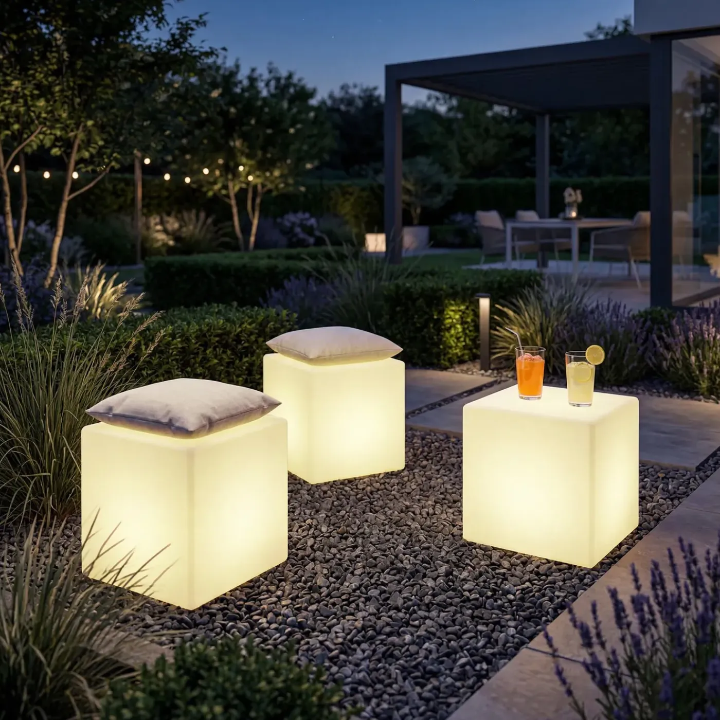 Tectake Lichtkubus Luminous Cube, Led, Met Afstandsbediening, Wit