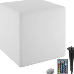 Tectake Lichtkubus Luminous Cube, Led, Met Afstandsbediening, Wit