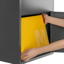 Tectake Pakketbox Fortress Met Veiligheidsklep 44 X 22 X 82 Cm - Antraciet