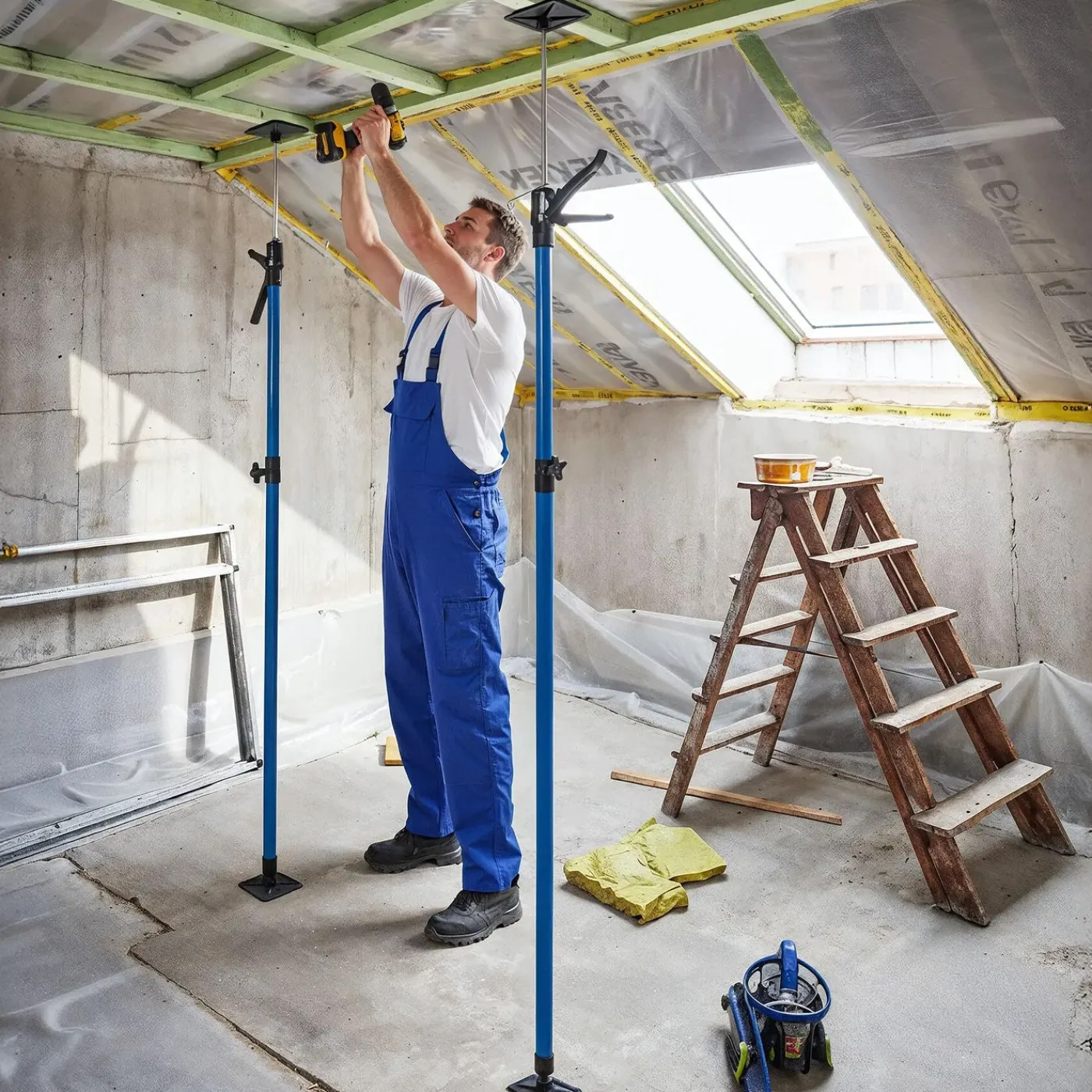 Tectake 4 Plafondsteunen 115-290cm - Blauw