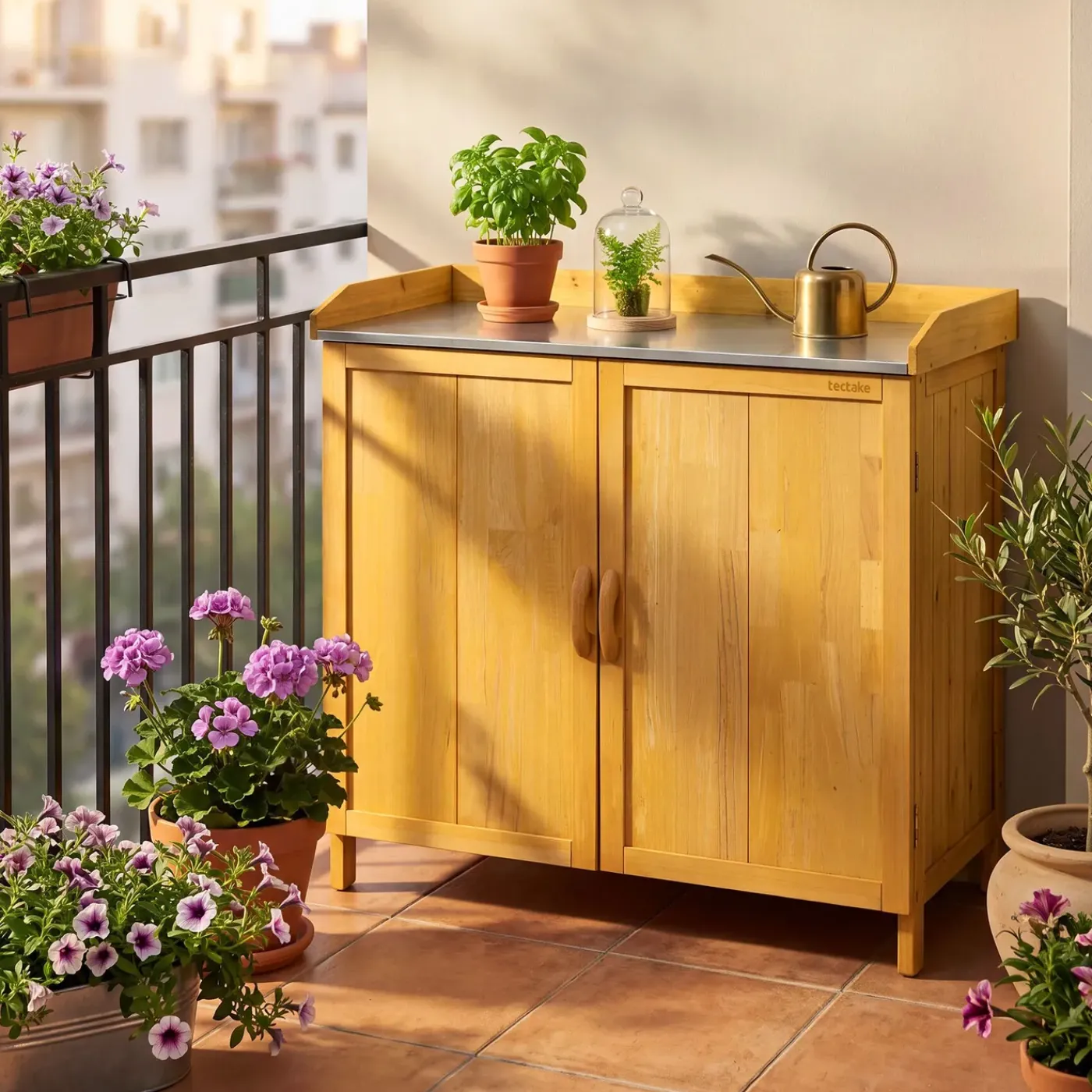 Tectake Planten Tafel Vita Met Onderkast - Bruin