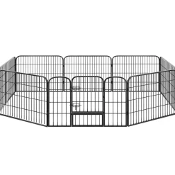 Tectake Puppyren 8-hoekig - 154x154x60 Cm - Grijs