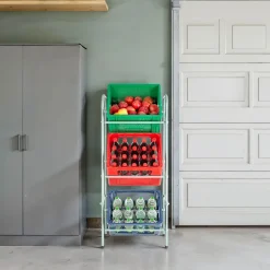 Tectake Rek Voor 3 Drankkratten - Grijs