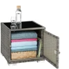 Tectake 2 Rotan Ligstoelen Met Aluminium Frame En Tafel - Inclusief Beschermhoes - Lichtgrijs