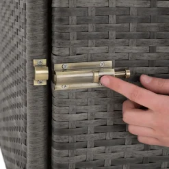 Tectake 2 Rotan Ligstoelen Met Aluminium Frame En Tafel - Inclusief Beschermhoes - Lichtgrijs