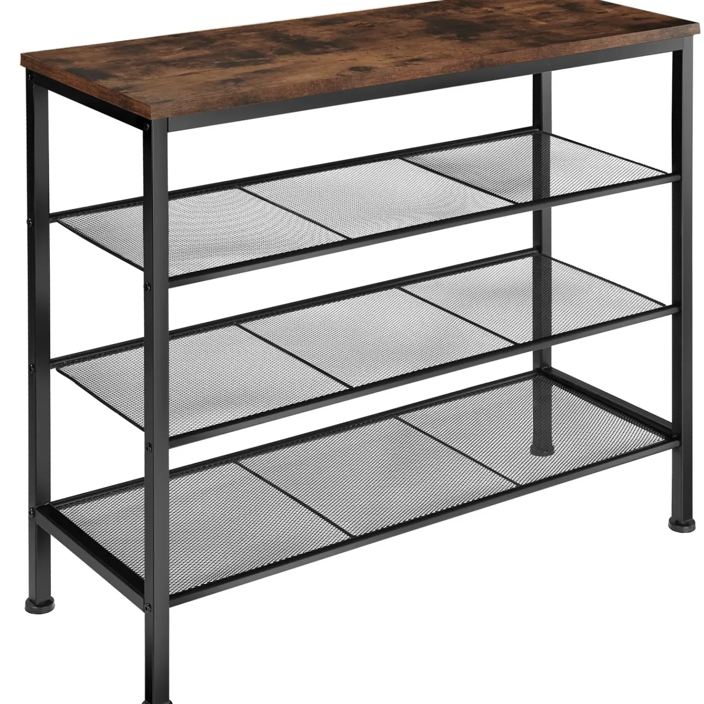 Tectake - Schoenenrek Newport 80,5x30,5x72,5cm - Industrieel Hout Donker, Rustiek