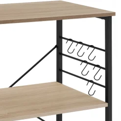 Tectake Serveerwagen Rugby 65,5x45,5x88,5cm - Industrieel Licht Hout - Eiken Sonoma