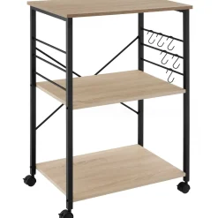 Tectake Serveerwagen Rugby 65,5x45,5x88,5cm - Industrieel Licht Hout - Eiken Sonoma
