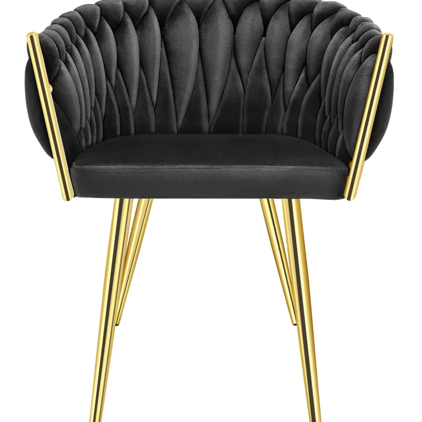 Tectake Set Eetkamerstoelen Astano Fluweel - Knoopdesign - Set Van 4