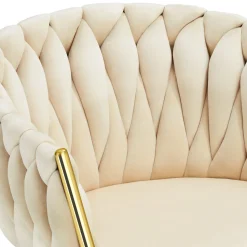 Tectake Set Eetkamerstoelen Astano Fluweel - Knoopdesign - Set Van 2