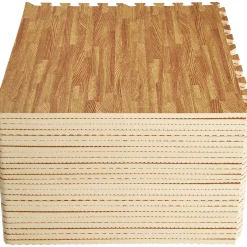 Tectake Set Van 24 Beschermingsmatten - Houtmotief
