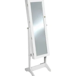 Tectake Sieradenkast Met Spiegel, Rechtopstaand, , Wit