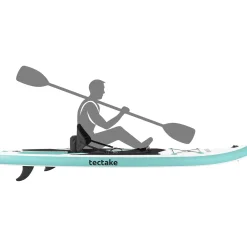 Tectake - Stand-up-paddleboard - Opblaasbaar - Tot 200 Kg - Antislip - Wit Turkoois