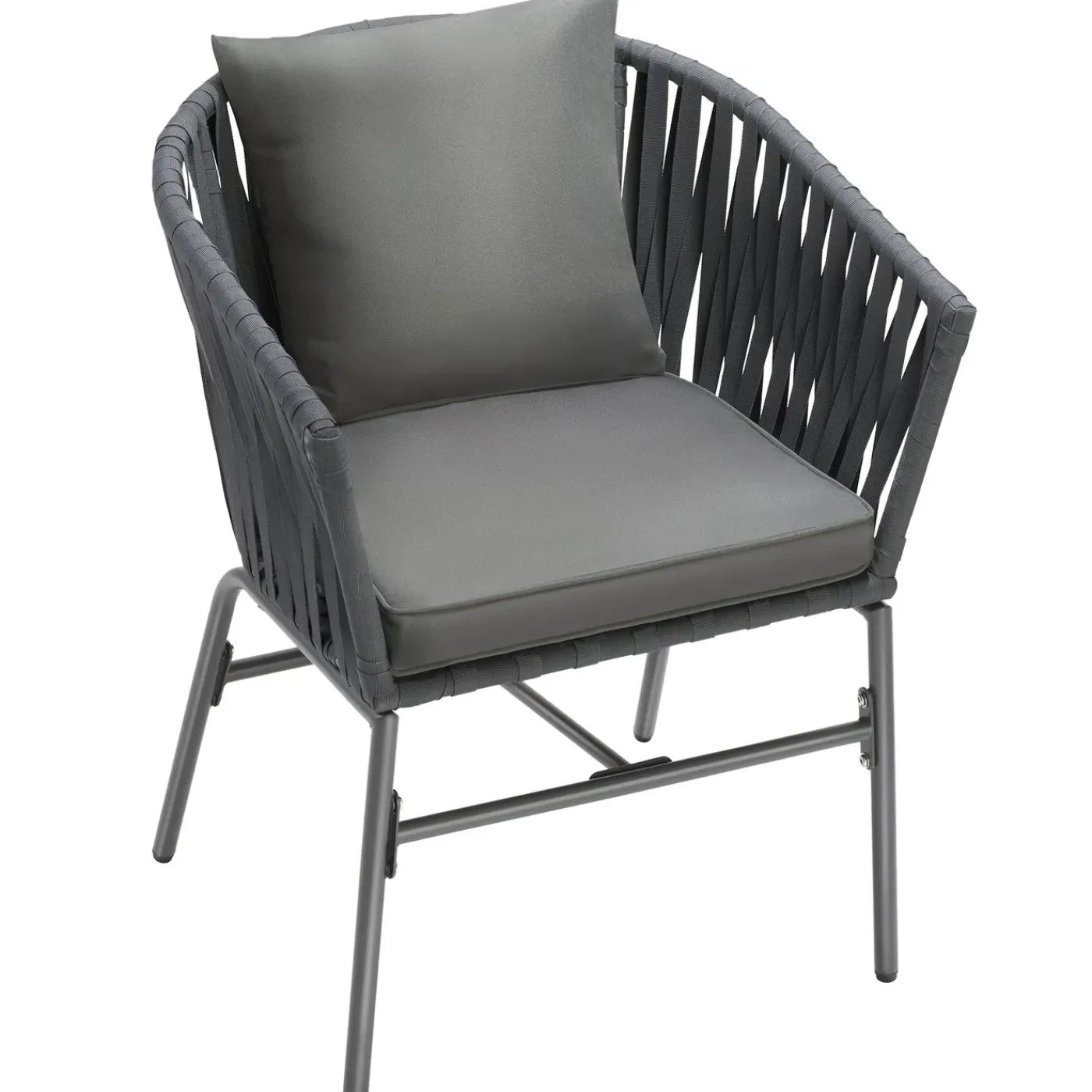 Tectake Stoelset Valeiras In Rope-design - Dikke Kussens - 60x61x77cm