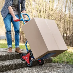 Tectake Trapsteekwagen - Stervormige Trapwielen - Blauw - 200kg Draagvermogen - 103x49x66cm