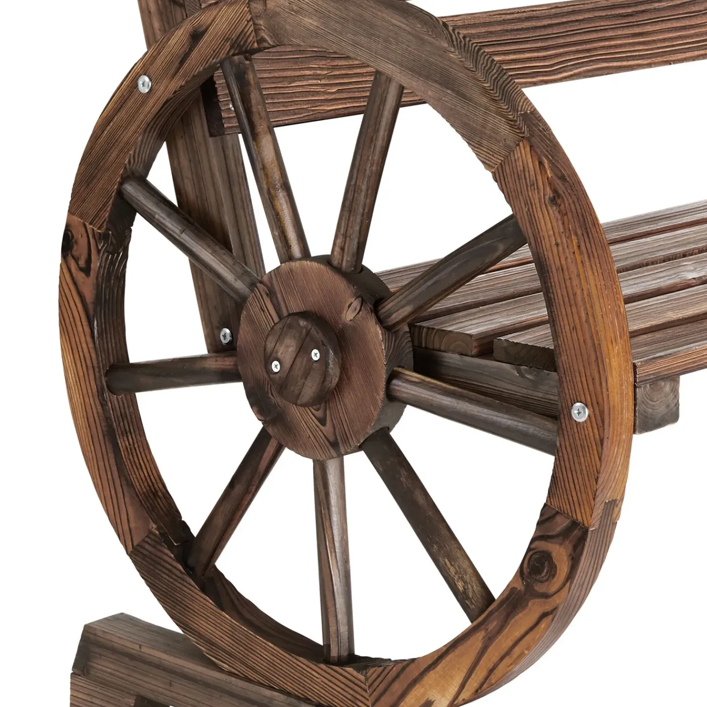 Tectake Tuinbank Bruin - Weerbestendig Wagenwiel - Massief Gelakt Hout - 106x55x78 Cm - 320 Kg
