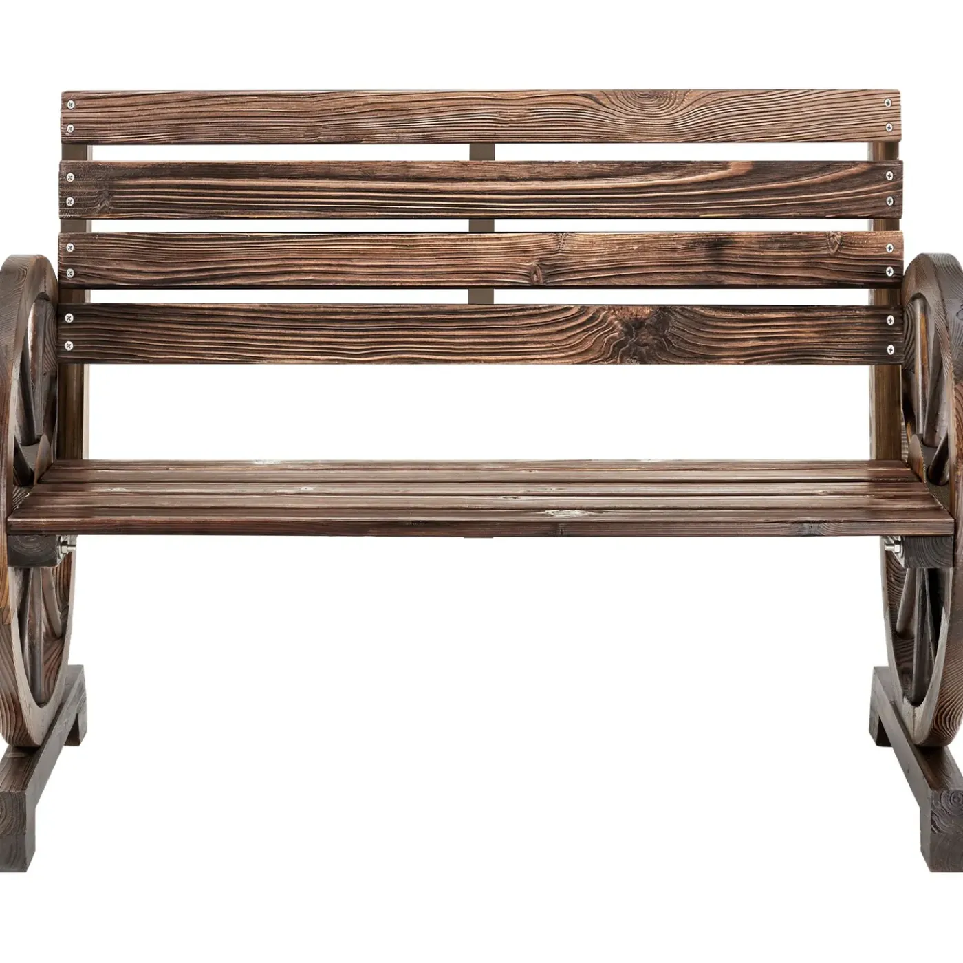 Tectake Tuinbank Bruin - Weerbestendig Wagenwiel - Massief Gelakt Hout - 106x55x78 Cm - 320 Kg