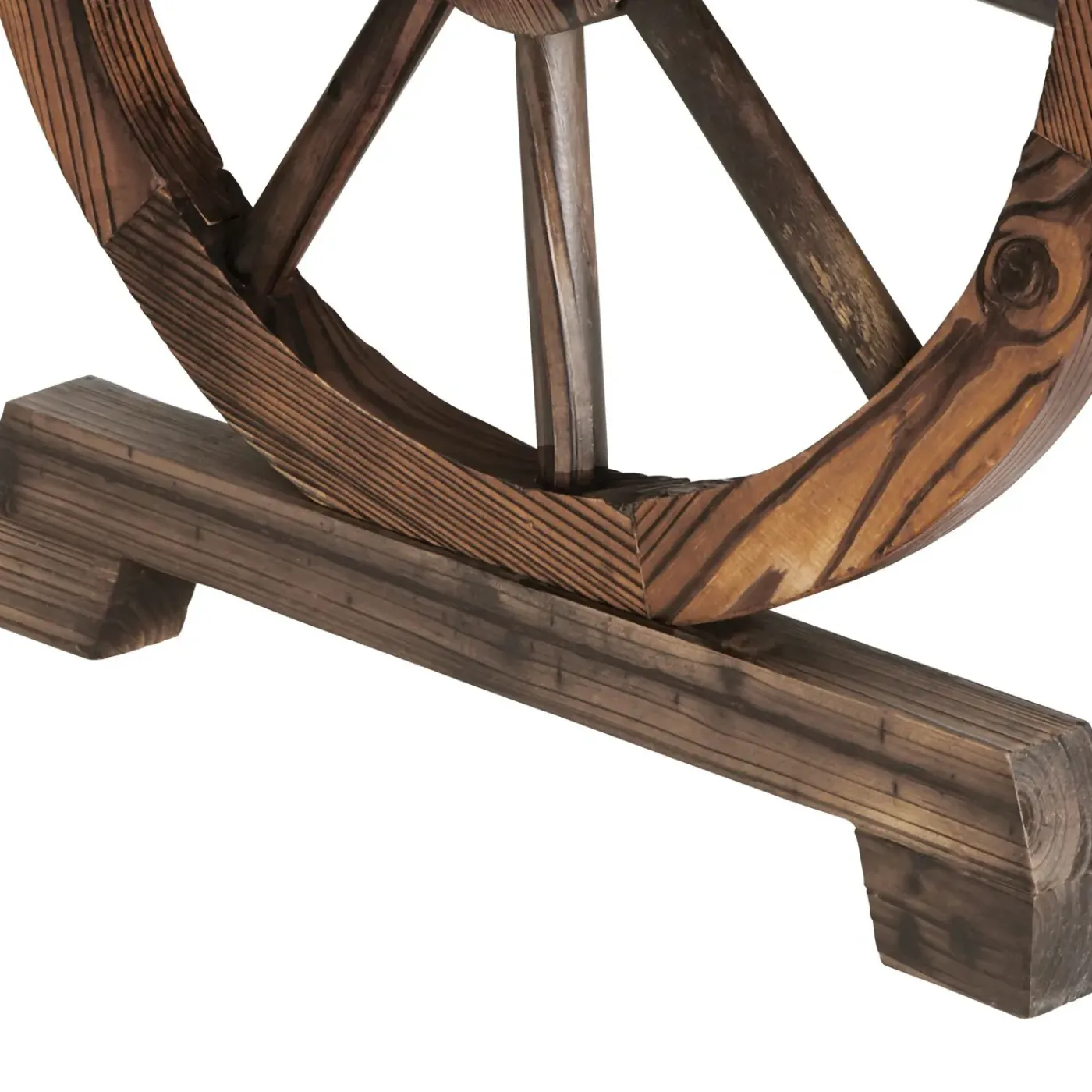 Tectake Tuinbank Bruin - Weerbestendig Wagenwiel - Massief Gelakt Hout - 106x55x78 Cm - 320 Kg