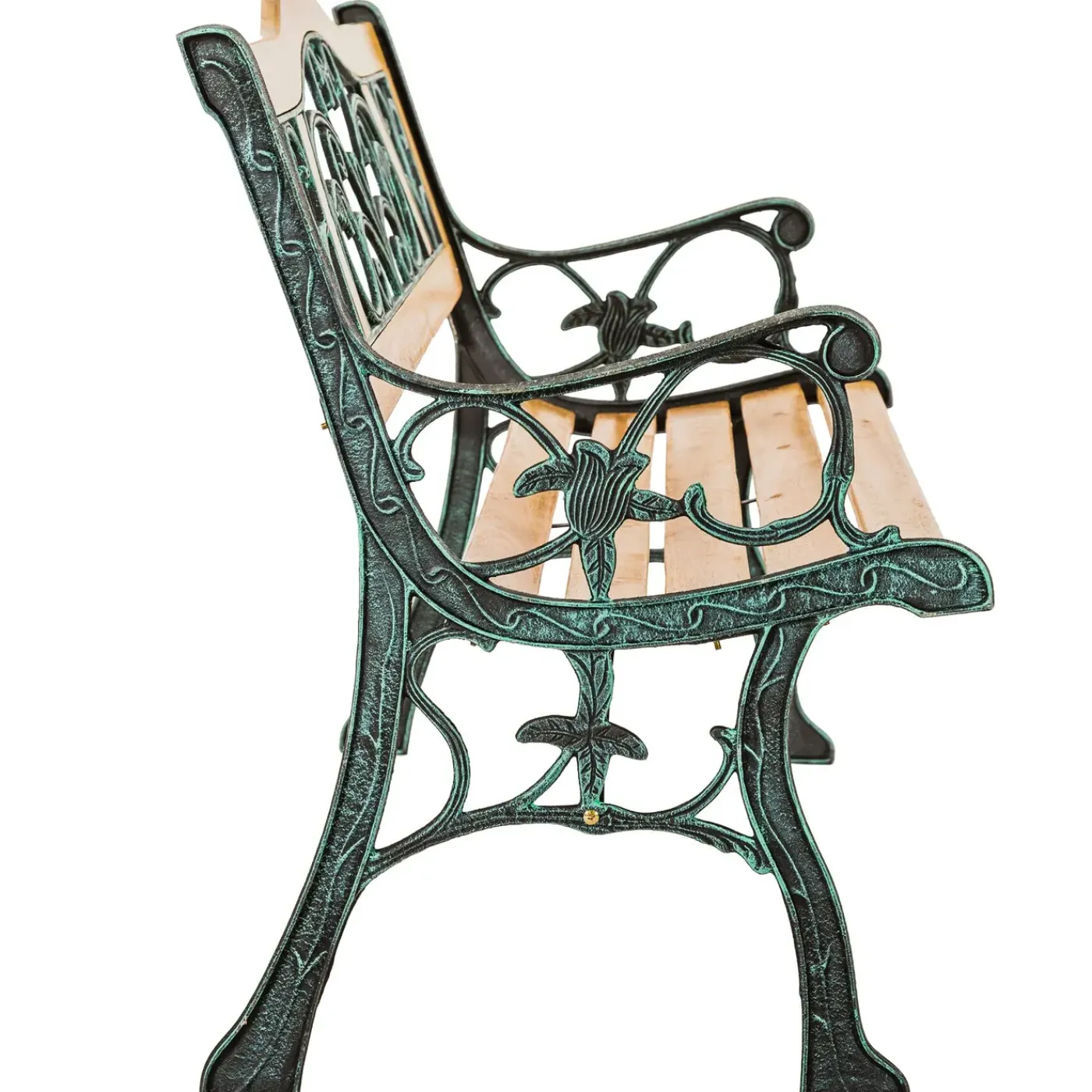 Tectake Tuinbank Kathi 2-zitter Van Hout En Gietijzer 124x60x83cm - Weerbestendig - Bruin