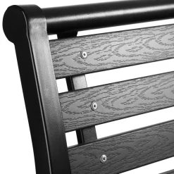 Tectake Tuinbank Pino 3-zitter 126x62x81,5cm - Weerbestendig - Zwart