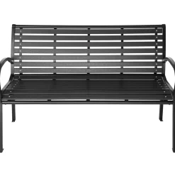 Tectake Tuinbank Pino 3-zitter 126x62x81,5cm - Weerbestendig - Zwart