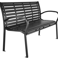 Tectake Tuinbank Pino 3-zitter 126x62x81,5cm - Weerbestendig - Zwart