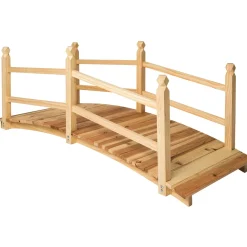 Tectake Tuinbrug Van Hout 137cm Lang - Bruin