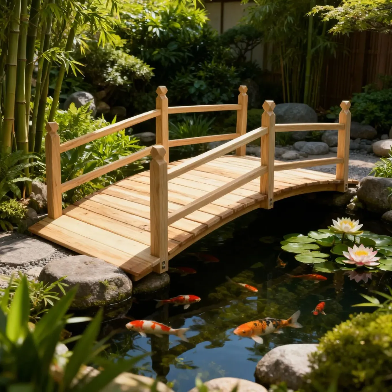 Tectake Tuinbrug Van Hout 137cm Lang - Bruin
