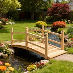 Tectake Tuinbrug Van Hout 137cm Lang - Bruin