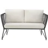 Tectake Tuin-loungebank Sundo In Rope-design Van Wicker - 2 Personen - Antraciet
