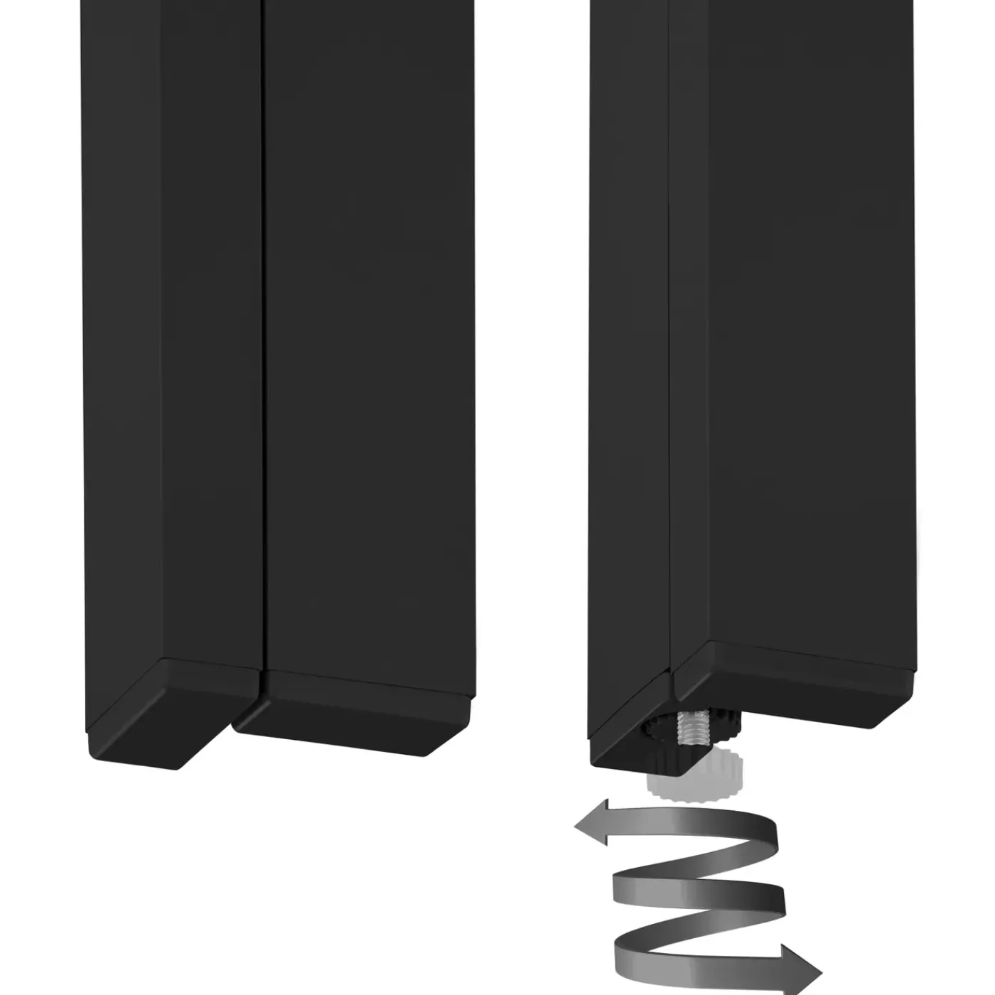 Tectake Tuintafel Buitentafel - Roestvrij Aluminium - Zwart - 150x90x75cm - Kunststofkappen