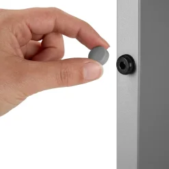 Tectake - Tuintafel - Roestvrij Aluminium - Houtlook - Verstelbare Voetjes - Zilver/grijs