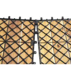 Tectake Tuintegels Tabula Lamellen Van 4 - 31 X 31 Cm - Set Van 40 Terrastegels - Bruin