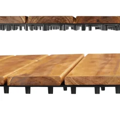 Tectake Tuintegels Tabula Lamellen Van 4 - 31 X 31 Cm - Set Van 40 Terrastegels - Bruin