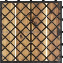 Tectake Tuintegels Tabula Lamellen Van 4 - 31 X 31 Cm - Set Van 20 Terrastegels - Bruin