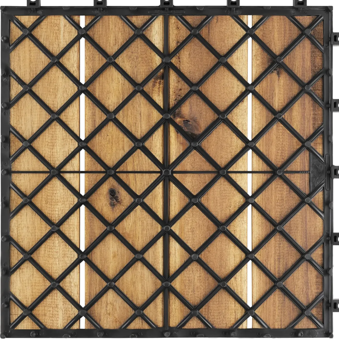 Tectake Tuintegels Tabula Lamellen Van 4 - 31 X 31 Cm - Set Van 20 Terrastegels - Bruin
